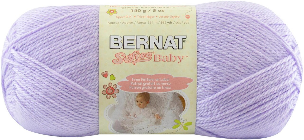 Bernat Softee Baby Soft Lilac Yarn - 3 Pack of 141g/5oz - Acrylic